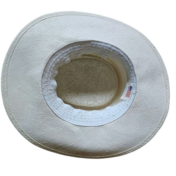 Vintage Creme White Braided hat - Picture 2 of 11